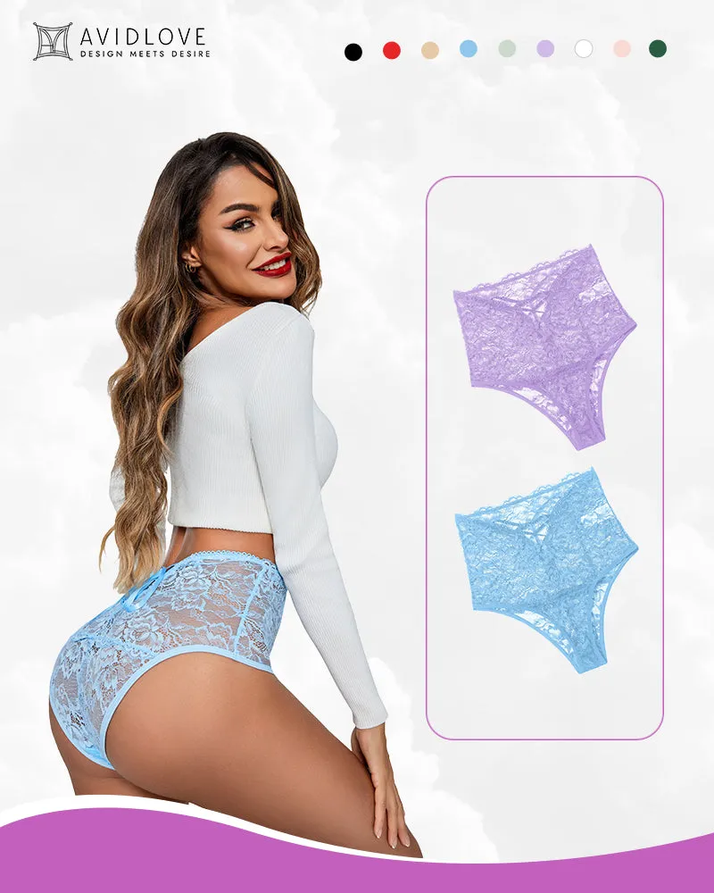 2/4 Pack Invisible Lace Full Coverage Panties