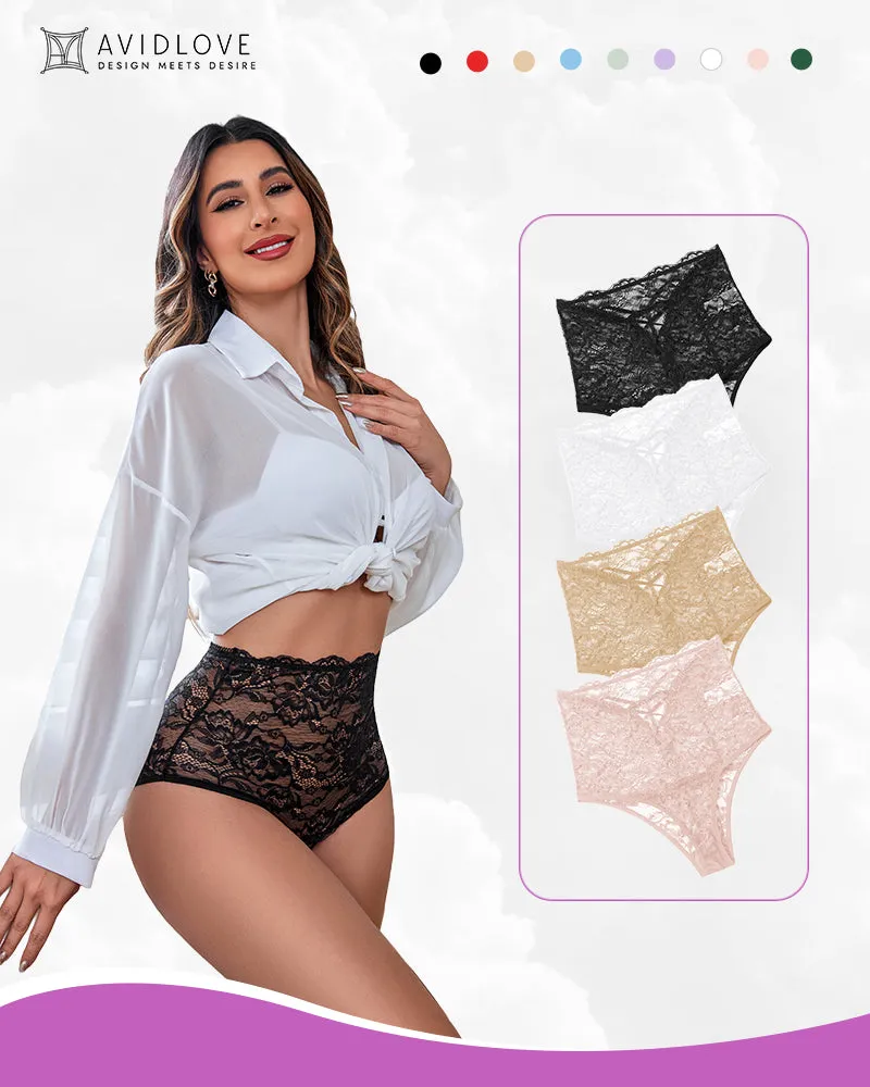 2/4 Pack Invisible Lace Full Coverage Panties