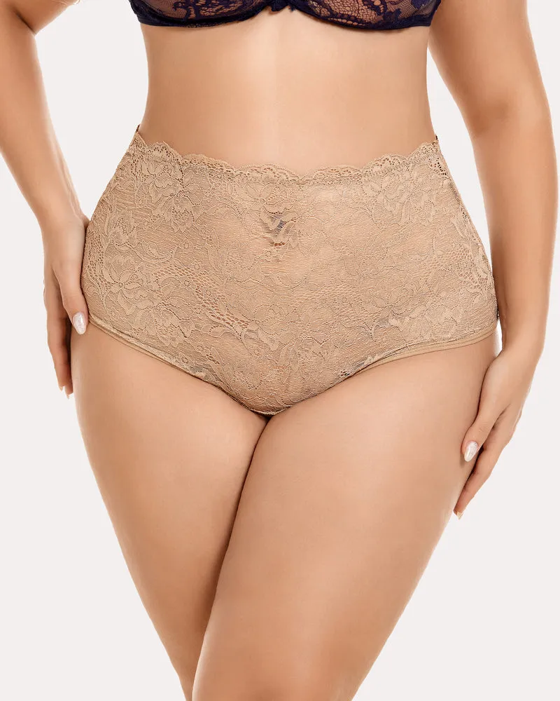 2/4 Pack Invisible Lace Full Coverage Panties