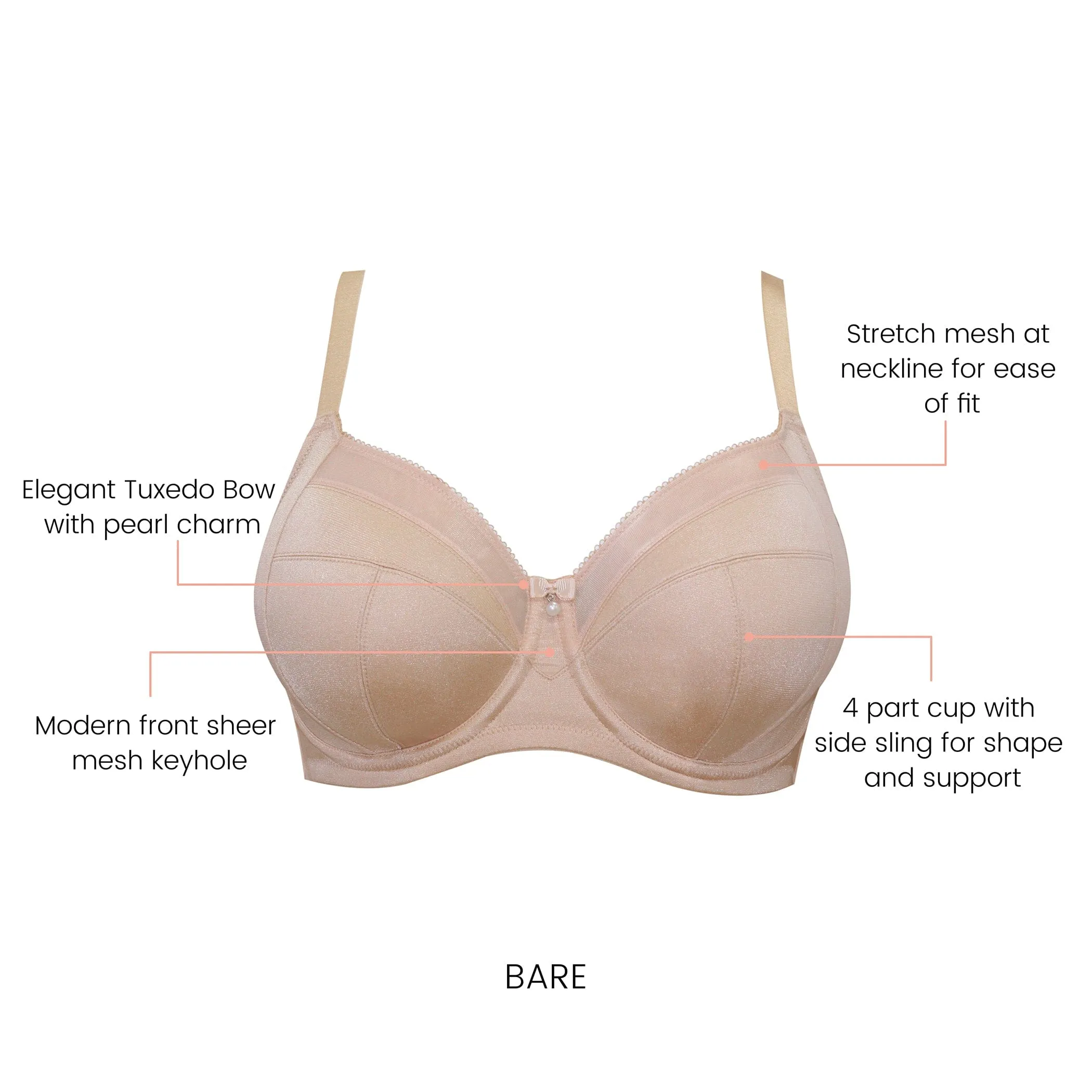 Adele Unlined Wired Bra - Bare