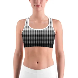 B&W Halftone Sports bra