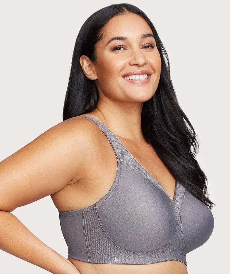 Glamorise Magiclift Seamless Wire-Free Sports Bra - Charcoal Gray