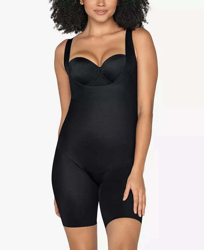 Leonisa Womens Undetectable Step-in Mid-Thigh Body Shaper in Black , Medium