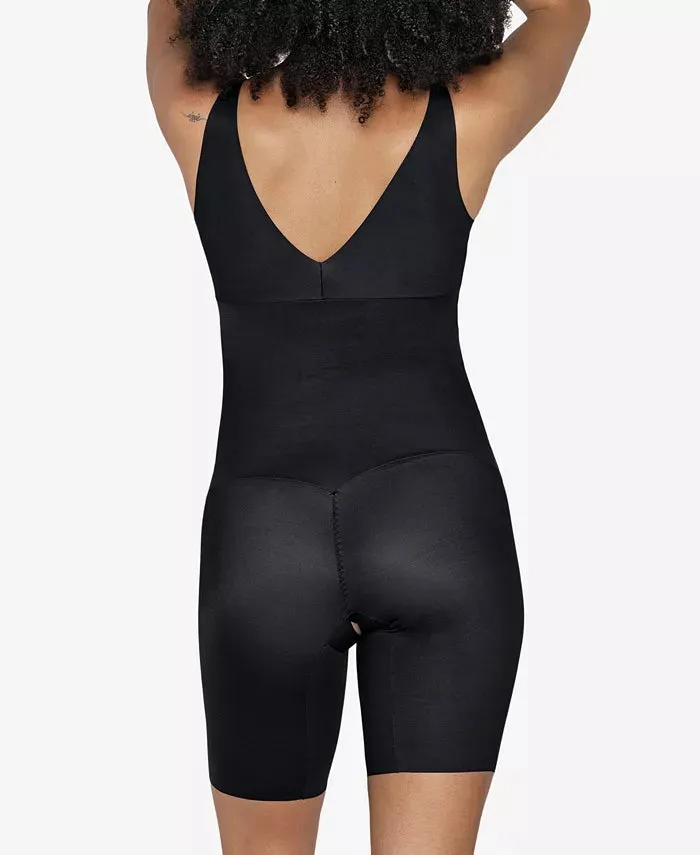 Leonisa Womens Undetectable Step-in Mid-Thigh Body Shaper in Black , Medium