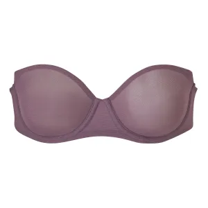 MESH STRAPLESS BRA | PLUM