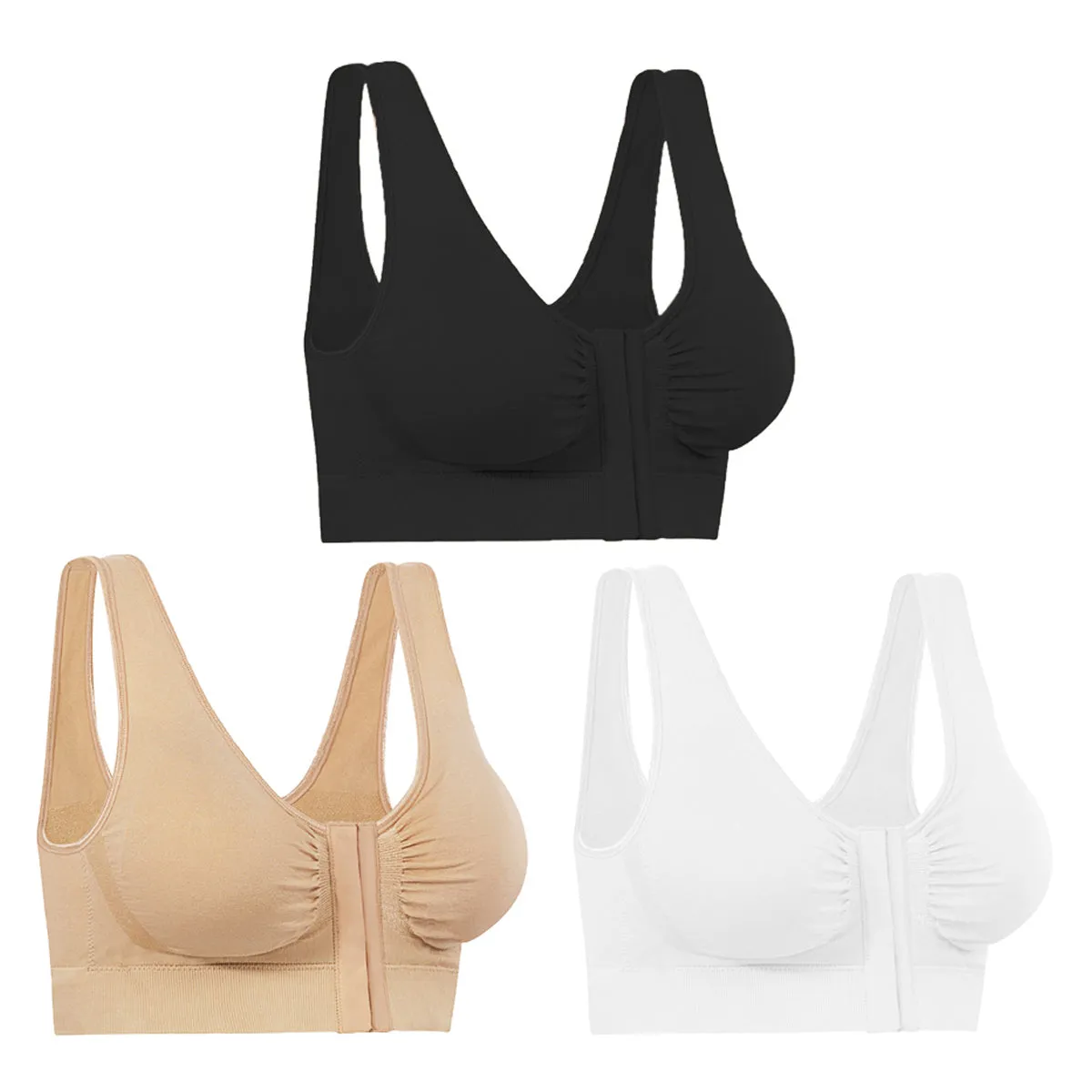 Miracle Bamboo Comfort Bra Deluxe - Set of 3 - Large (37-40")