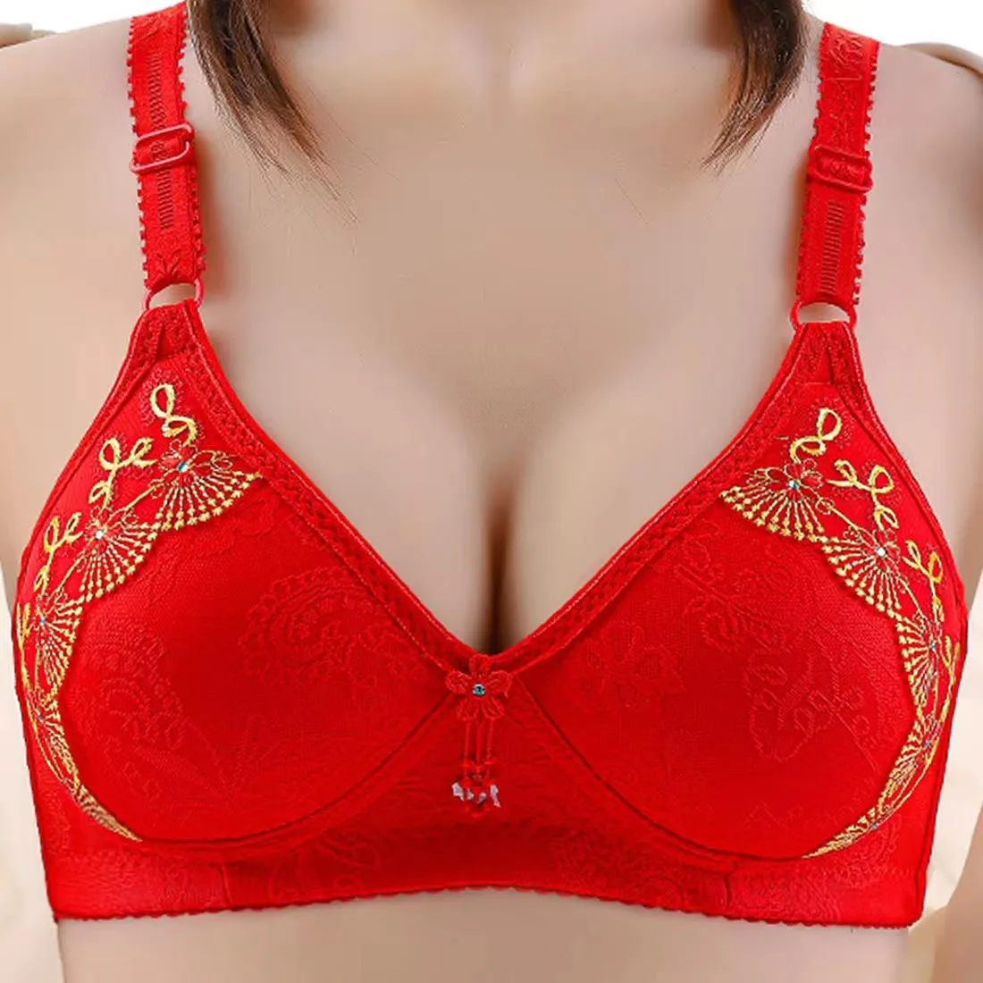 Plus Size Women Underwear Sexy Lingerie Lace Brassiere Female Solid Color Bralette