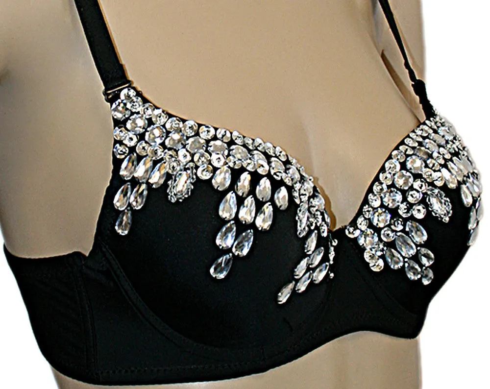 Sexy Cabaret Beaded Embellished Sequin Belly Dance Bra Top