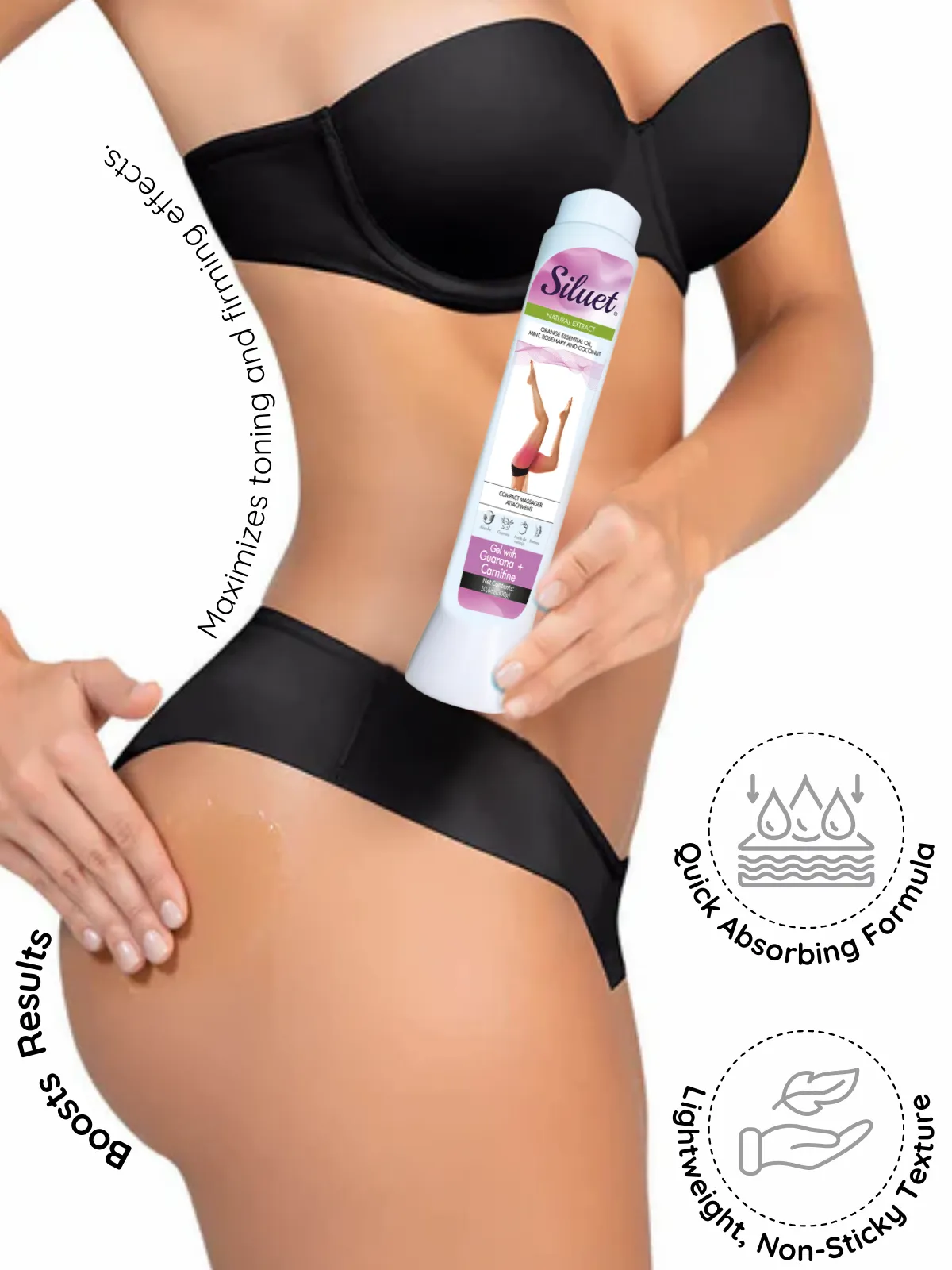 Siluet Guarana Slimming Gel with Carnitine – Firming & Toning Body Gel for Cellulite and Skin Tightening