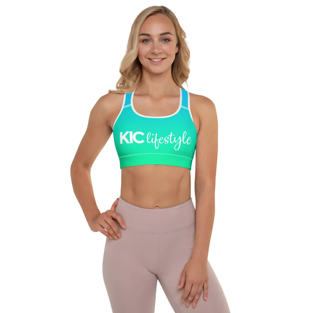 Sports Bra in Ombre Blue & Green