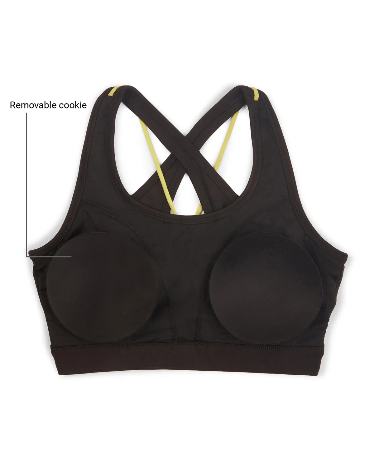 Sports Bra with Criss-cross straps and Back Closure - NYK310- Black