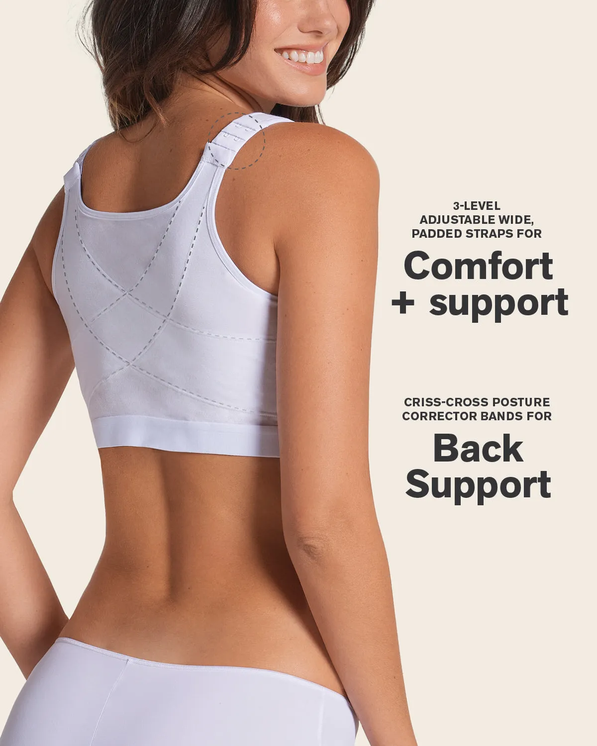 Stretch Cotton Wireless Posture Corrector Bra