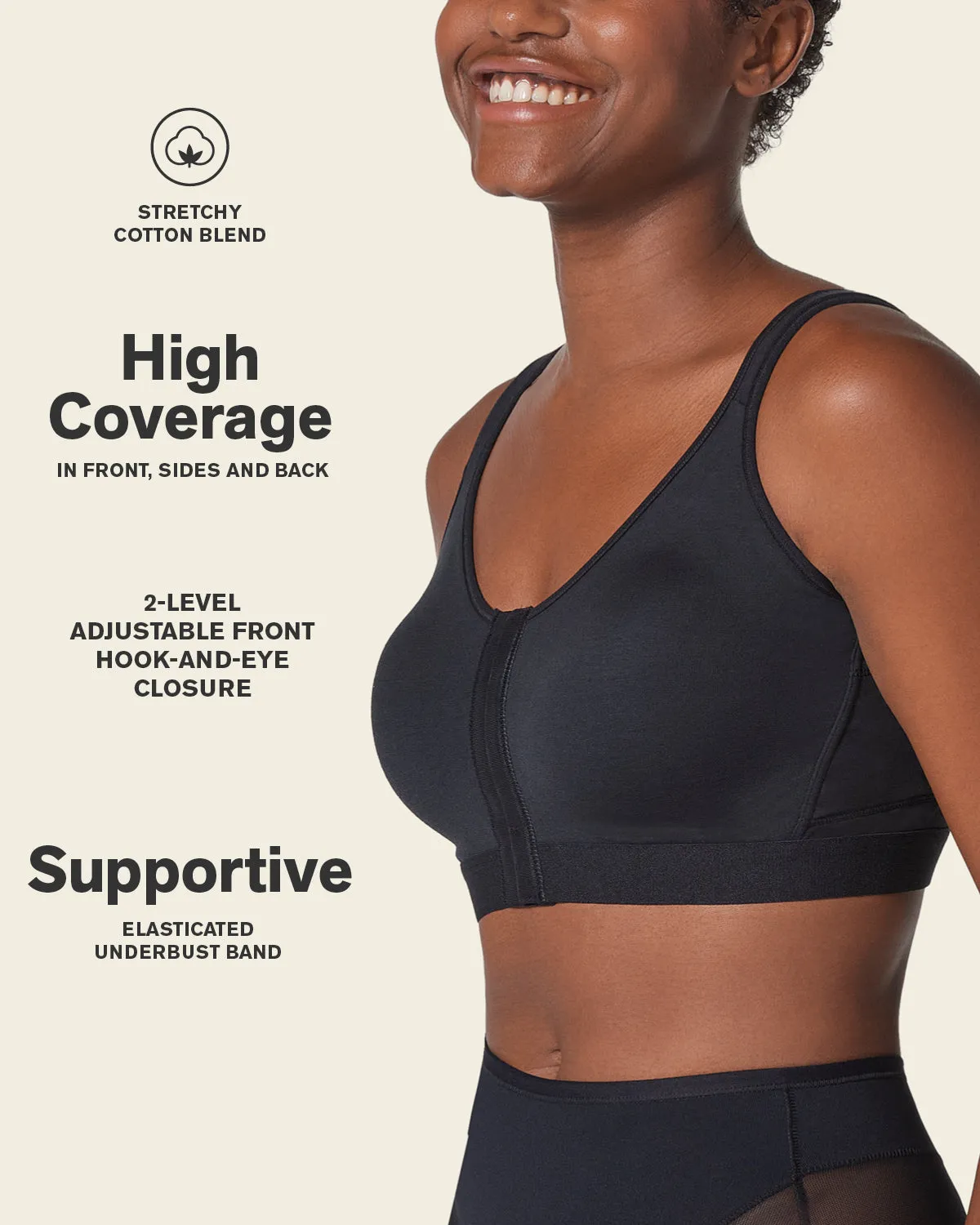 Stretch Cotton Wireless Posture Corrector Bra