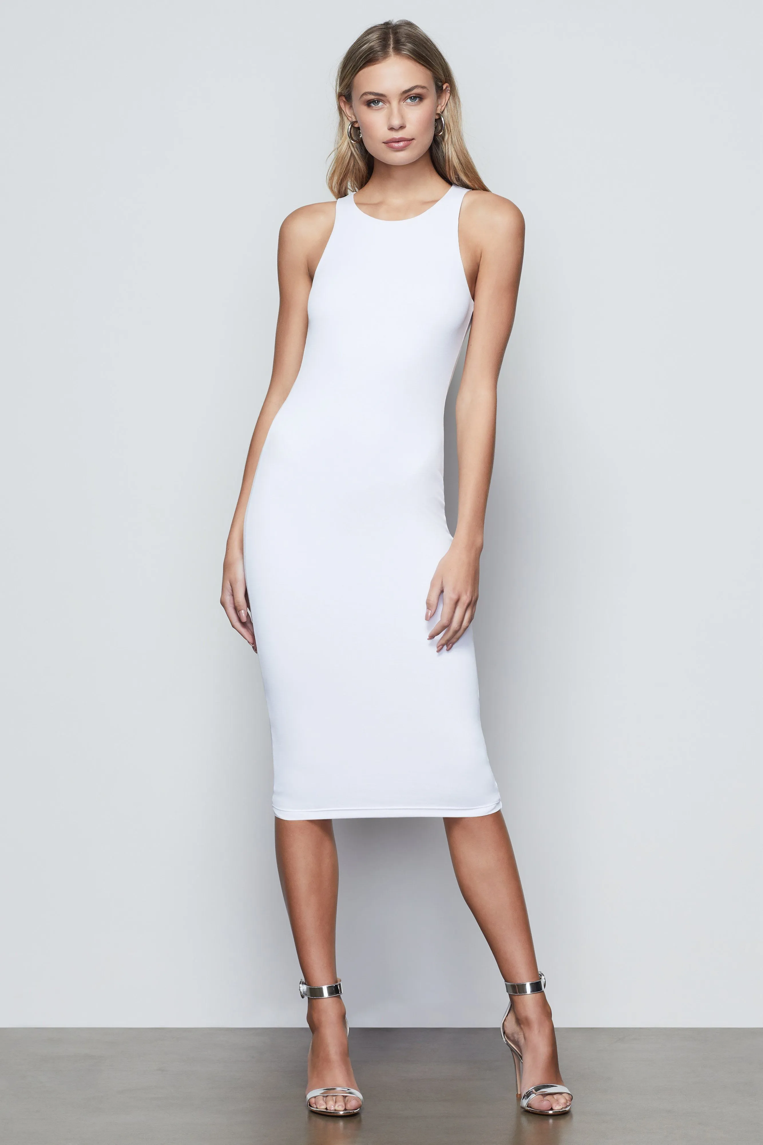 THE BODY SCULPTED MIDI DRESS | WHITE001