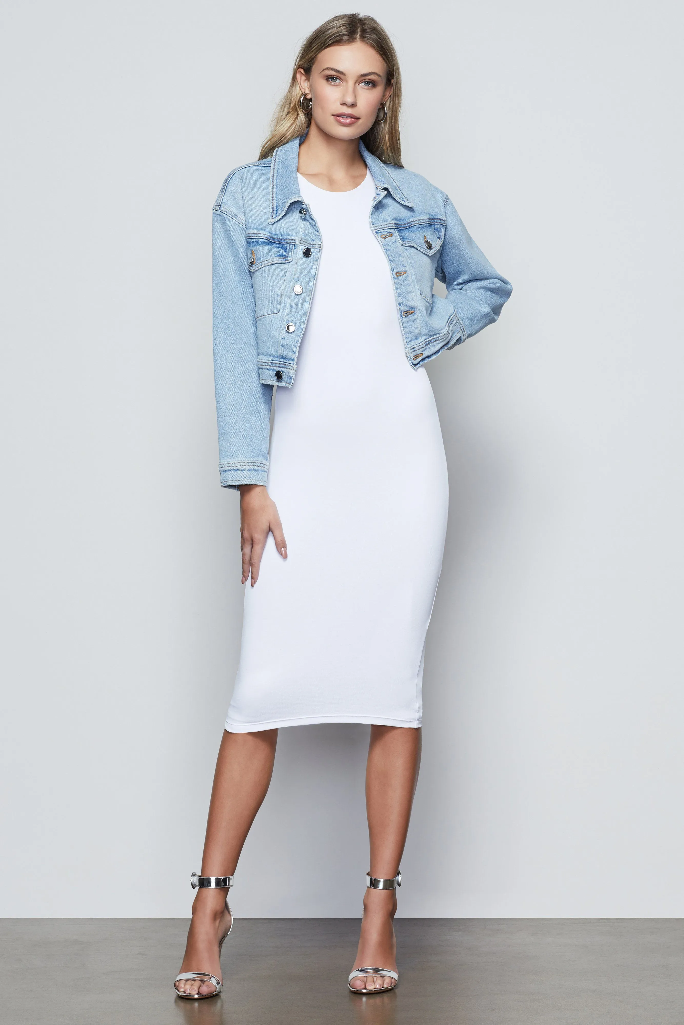 THE BODY SCULPTED MIDI DRESS | WHITE001